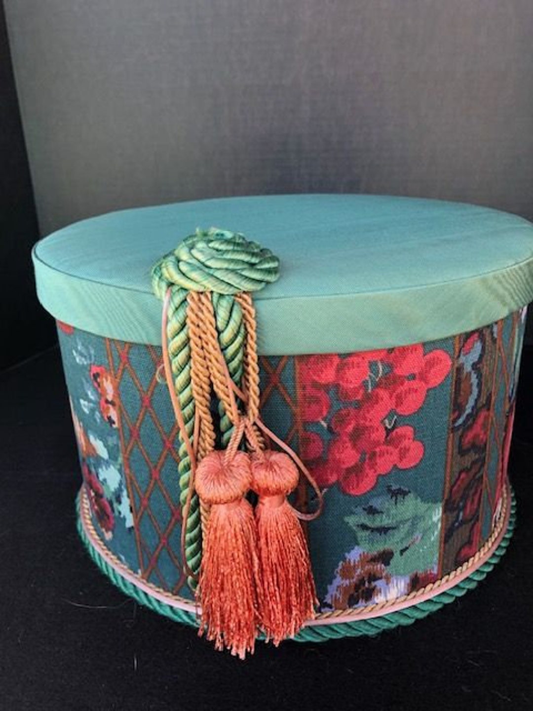 Custom Made Tapestry Hat Box Etsy
