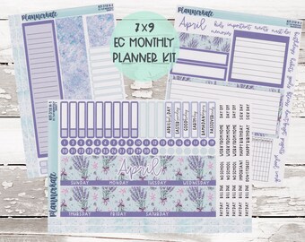 April Monthly Kit planner stickers made for ECLP or MAMBI Happy Planner Lavender Fields