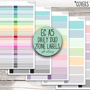 A5DD-115 || A5 Daily Duo 2Tone Labels (PK Colors)