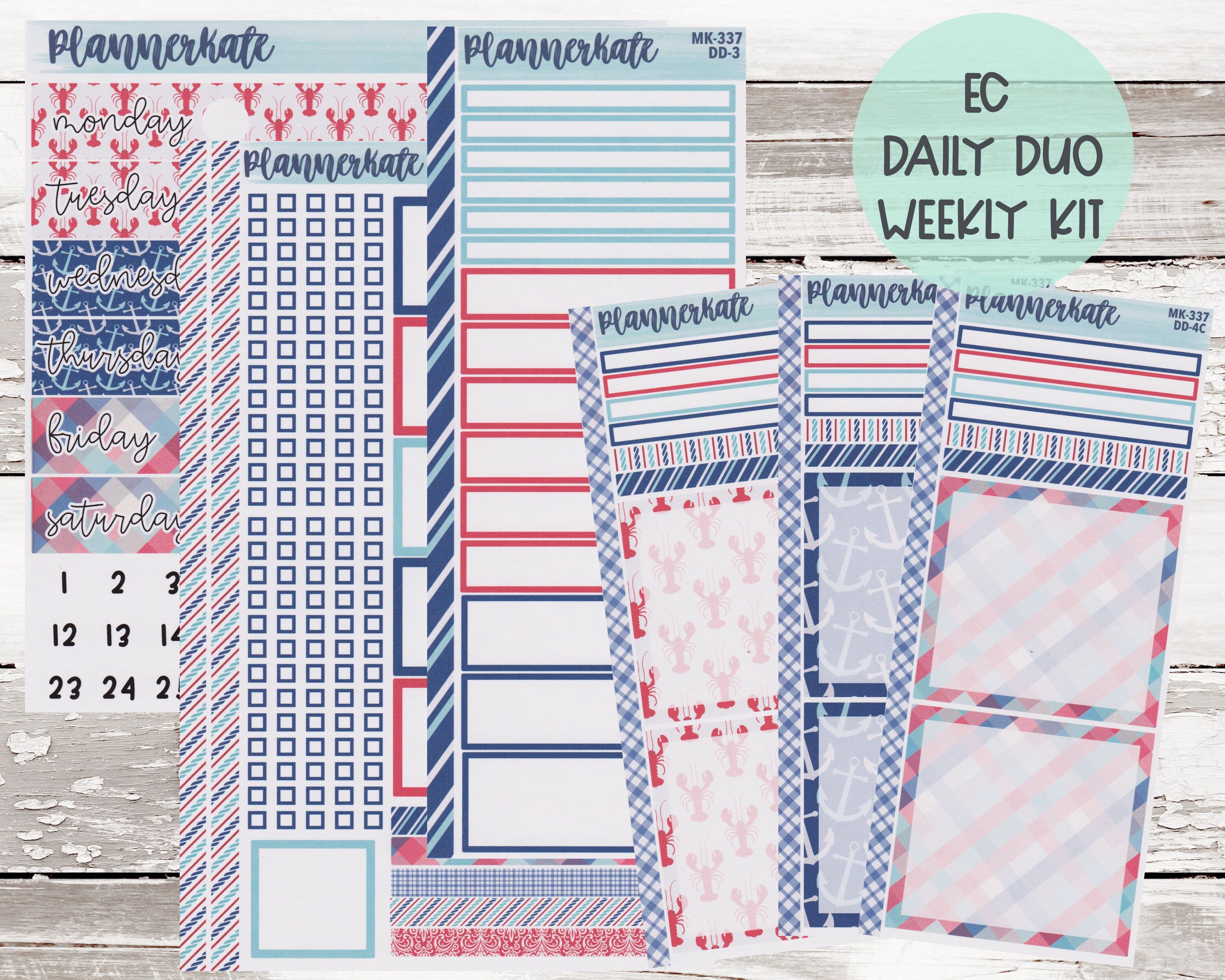 MK-337 7x9 DAILY DUO || "Anchors Away" Daily Duo Kit Planne…