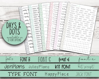 FONT-2 || DAYS + DOTS Scripts - 12 Font Options