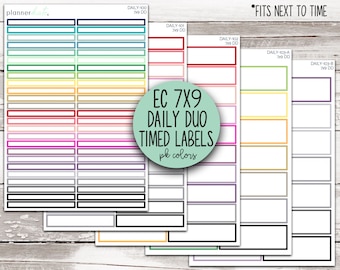 DAILY-100 - 103 || 7x9 Daily Duo Timed Labels (PK Colors)