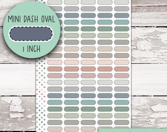 V-85-B || Mini Dash Oval Labels - PK Earth (1 Inch)