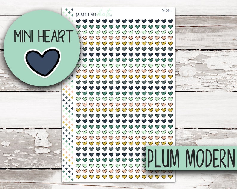 V-54 Mini Heart Doodle Stickers F) Modern