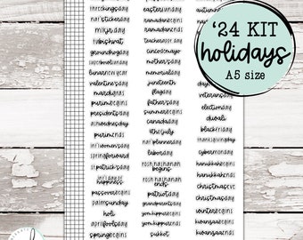 KIT-6XX A-6 || 2024 Kit Mixed Script Holidays for A5 Planner