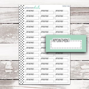 DASH-106 || APPOINTMENT Dash Quarter Box Planner Stickers