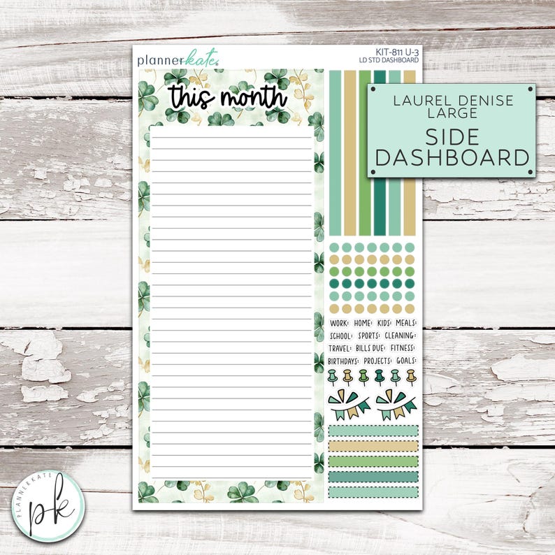 KIT-811 U - Laurel Denise Anne /nancy Large Monthly || "a Little Luck ...