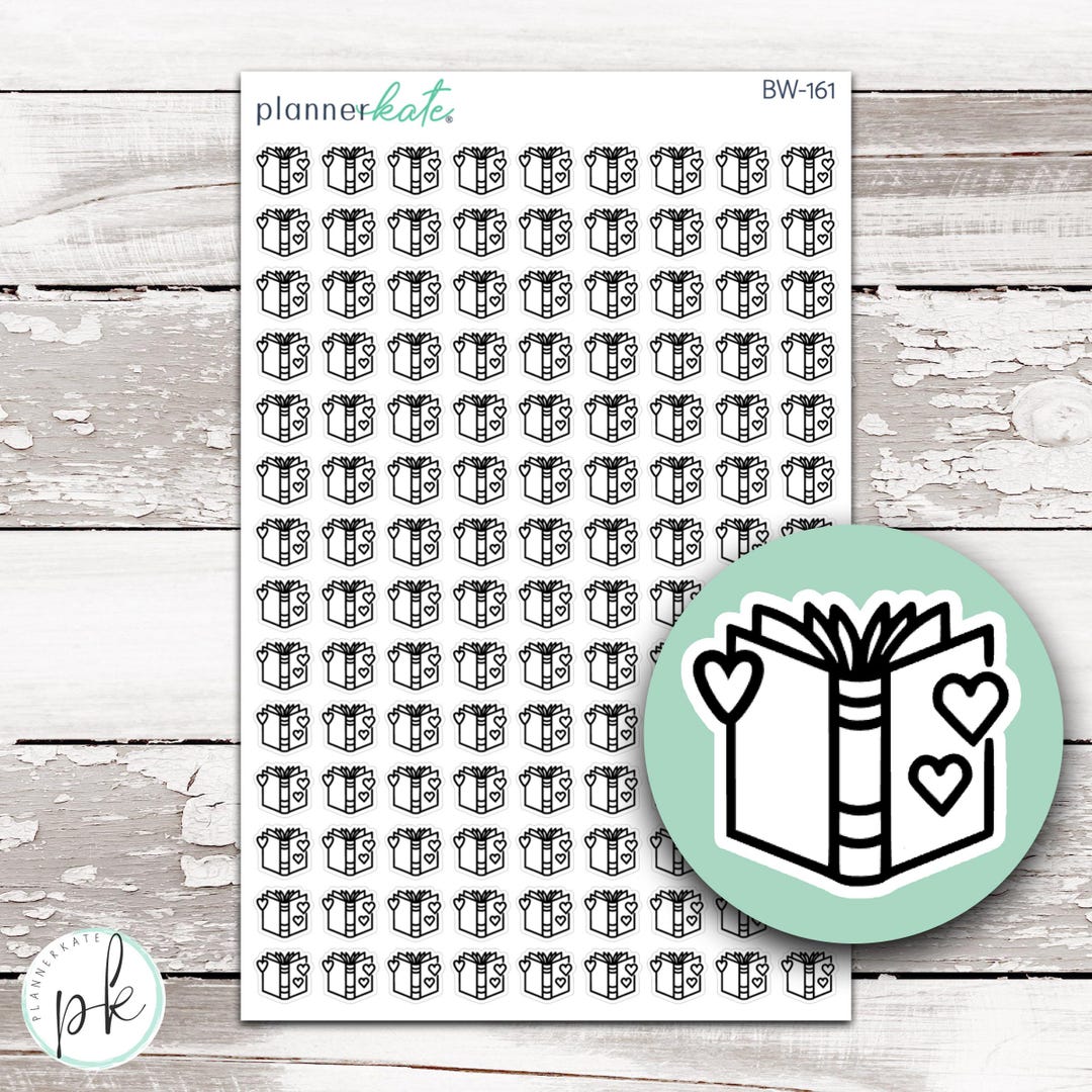One Sticker Bw Book Lover - BW Icon Stickers || BW-161 - Etsy