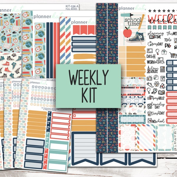 KIT-536 WEEKLY || "Study Time" - Weekly Kit Planner Stickers