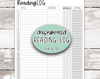 STK-166 || Dashboard Reading Log (7x9 and A5 available)