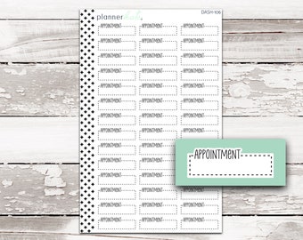 DASH-106 || APPOINTMENT Dash Quarter Box Planner Stickers