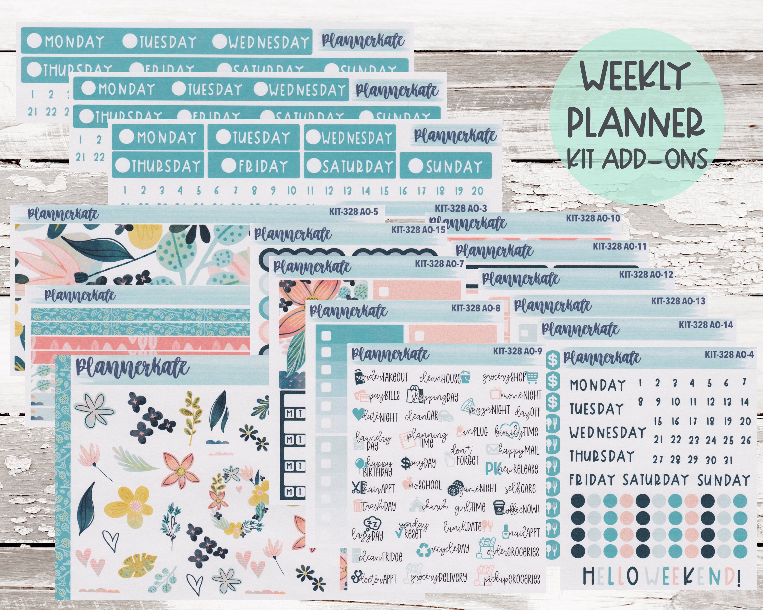 KIT-328 Add Ons || "TROPICAL" Kit Planner Stickers - 2021 F…