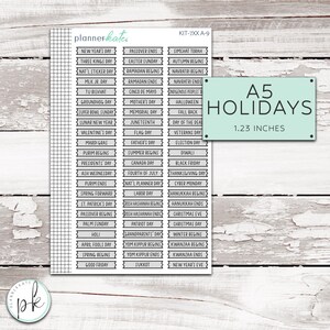 KIT-7XX A-09 || 2025 Banner Holidays for A5 Planner (1.2 Inch)