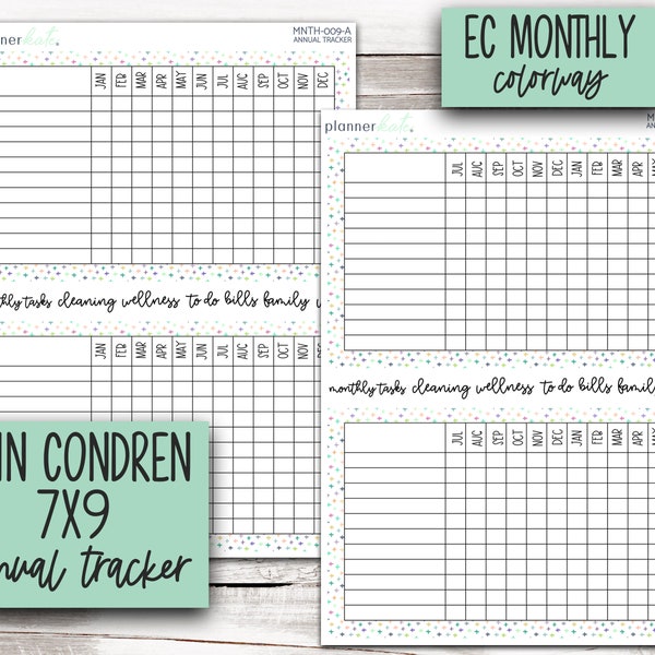 MNTH-009 || Half Page Annual Trackers (7x9) - Set of Two