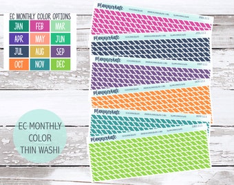 MNTH-111 || EC Monthly Color Thin Washi Planner Stickers