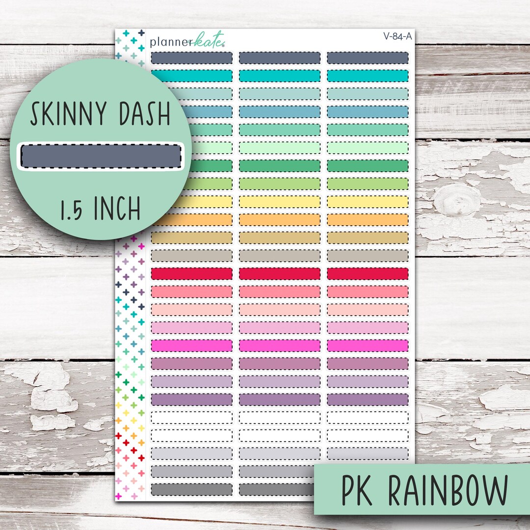 V-84-A || Skinny Dash Labels - PK Rainbow (1.5 Inch) - Etsy