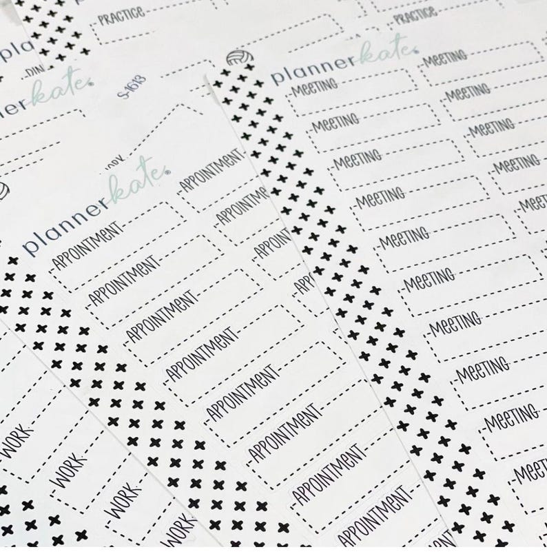 DASH-125 || MEETING Dash Quarter Box Planner Stickers - Etsy