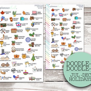 DOODLE-23-26 HOLIDAY Planner Stickers Standard Mini Size S-1569 S-1570 image 3