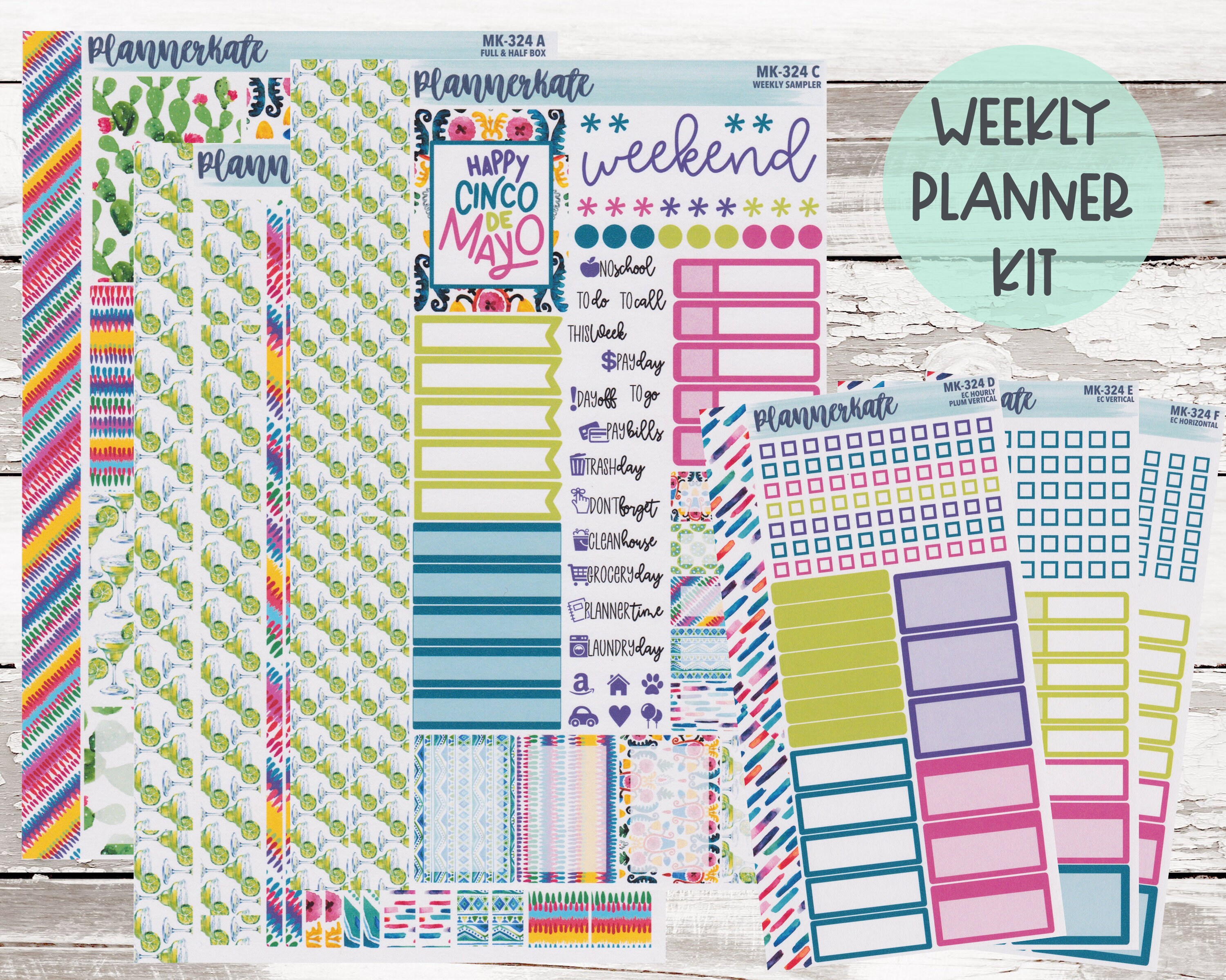 MK-324 WEEKLY || "Cinco De Mayo" - Weekly Kit Planner Stick…