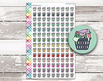 DOODLE-55 || Laundry Basket Doodle Stickers