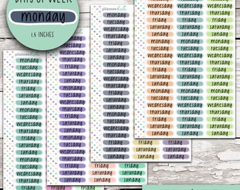 V-71-J - M || Days of Week Journaling Labels - EC Monthly Muted