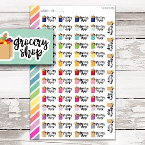 SCRIPT-136 || GROCERY SHOP Planner Stickers
