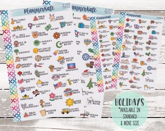 HOLIDAY Planner Stickers - Standard & Mini Size (S-1569 S-1570)