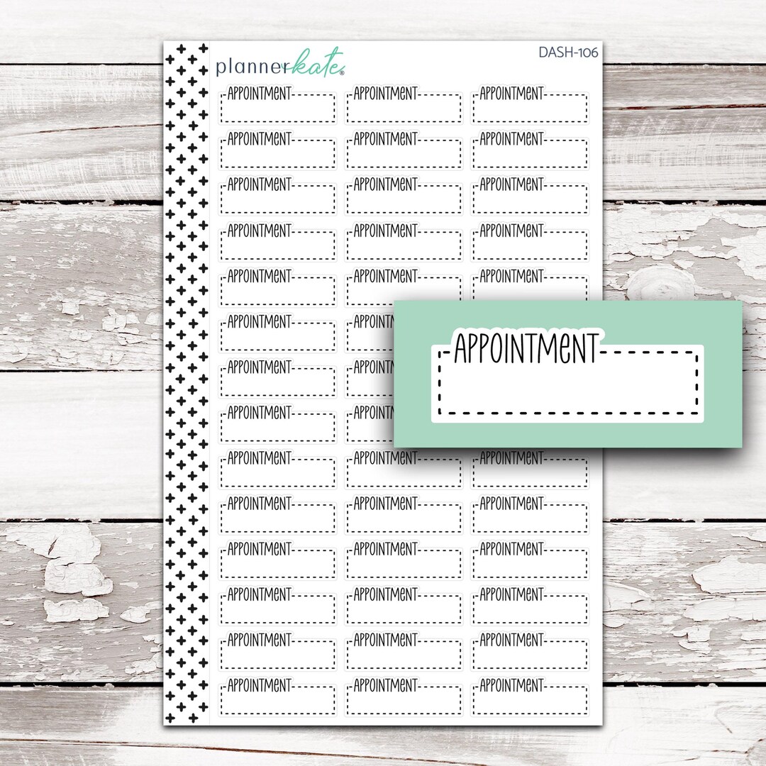 DASH-106 || APPOINTMENT Dash Quarter Box Planner Stickers - Etsy
