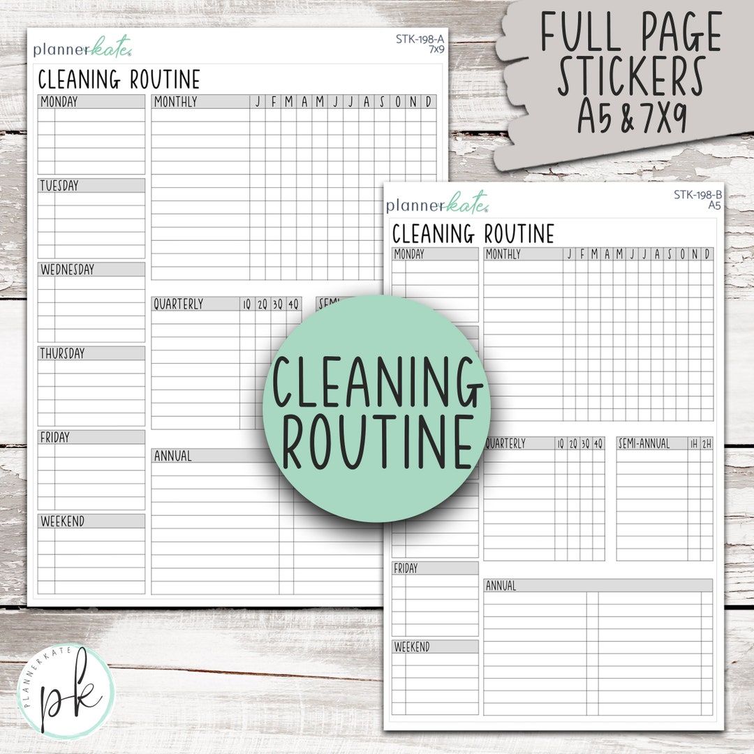 STK-198 || Cleaning Routine Dashboard Sticker - Etsy