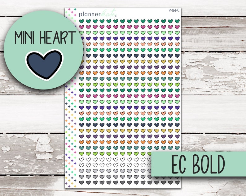 V-54 Mini Heart Doodle Stickers C) EC Bold