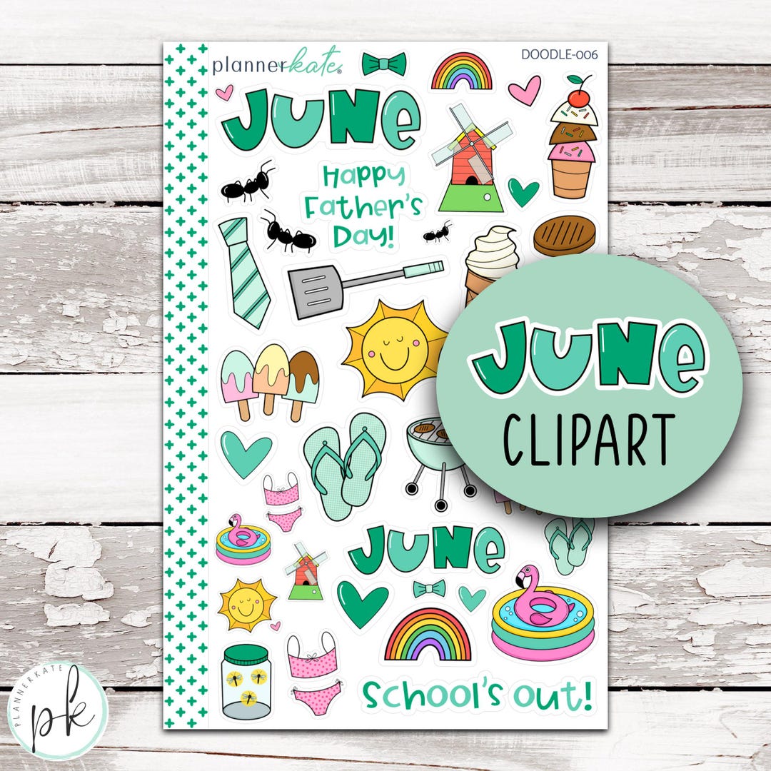 Doodle-6 || June Clipart - Etsy, image size:1080x1080