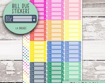 V-14-B || Bill Due Stickers for 7x9 Planner - EC Legacy