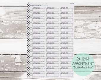 S-1614 || APPOINTMENT Dash Quarter Box Planner Stickers