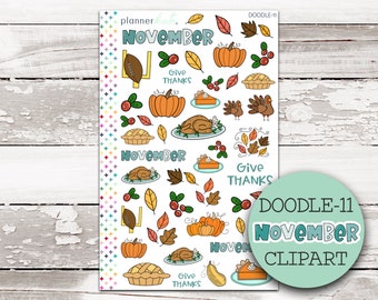 DOODLE-11 || NOVEMBER CLIPART