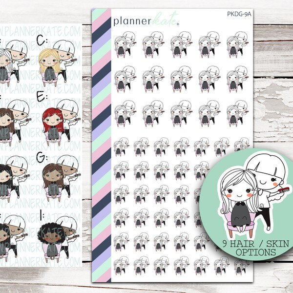 PKDG-9 || HAIR APPT Pk Doodles Planner Stickers (9 Variations)