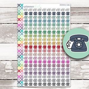 DOODLE-066 || PHONE Doodle Planner Stickers