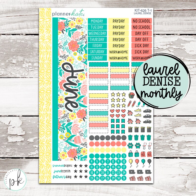 KIT-626 T Laurel Denise Monthly / Weekly Kit Tropical Treat T-1 LD Monthly