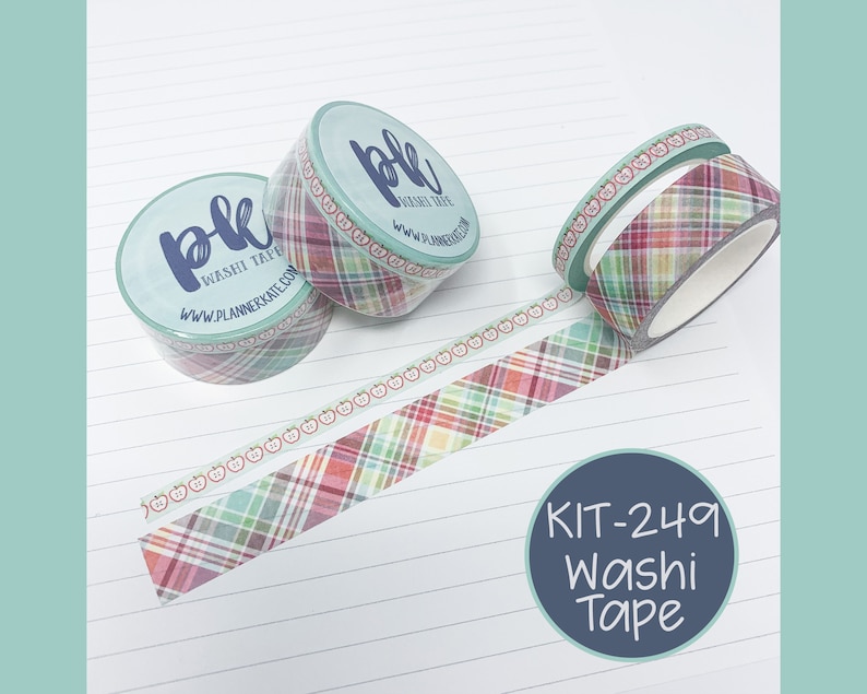 KIT-249 Washi Tape - Apple Picking Sale 15mm /& 6mm set