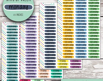 V-71-ECB || DAYS OF Week Journaling Labels - Ec Bold