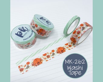 50% Sale! MK-262 Washi Tape (15mm & 6mm set) - Pumpkin Picking