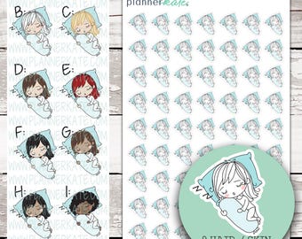 PKDG-5 || SLEEPING Pk Doodles Planner Stickers (9 Variations)