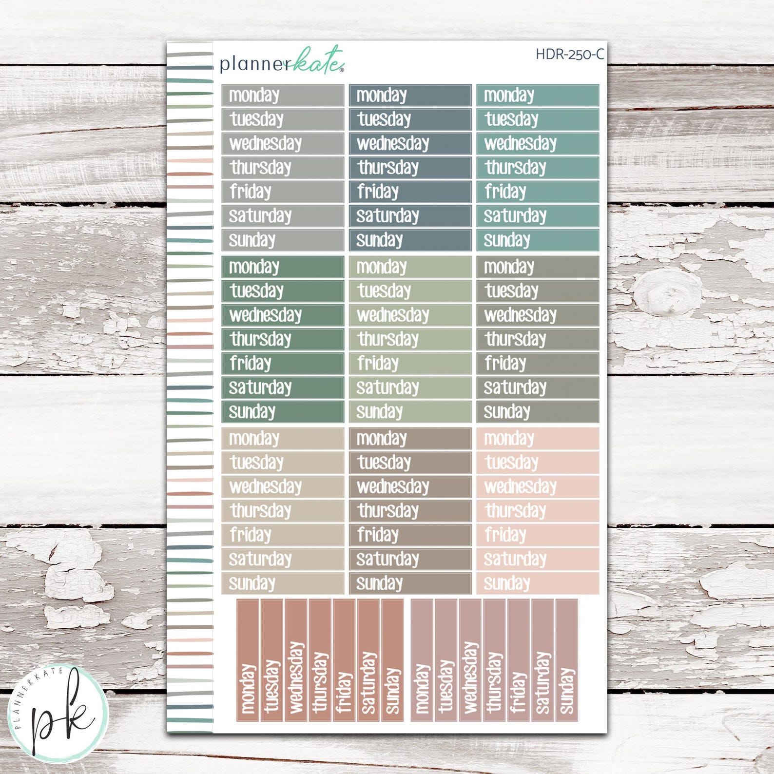 HDR-250 || DAYS OF Week Header Stickers - Etsy