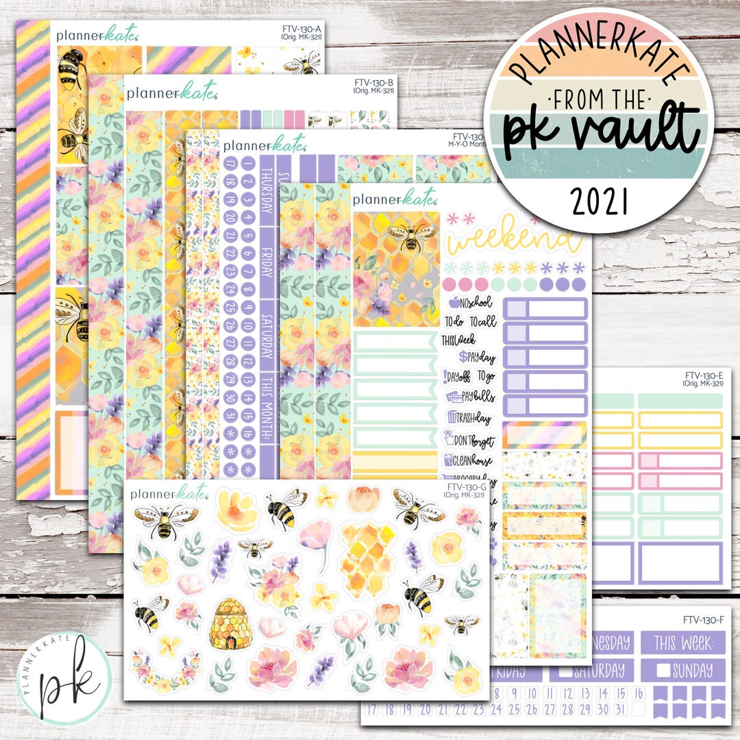 FTV-130 || HONEY BEE - Weekly Kit Planner Stickers - Vault Kit: Mk-321 ...