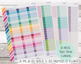 S-1802 || 7x9 Skinny Two Tone Labels (Color Options A-D) S-748