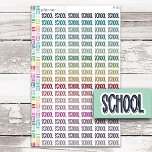 R-133 || SCHOOL Large Script Stickers