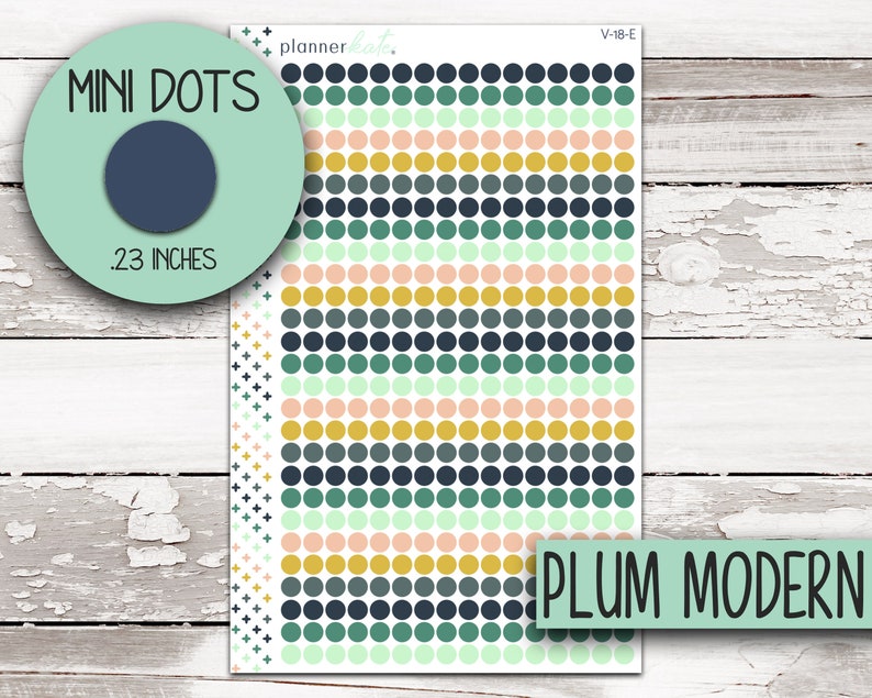 V-18 MINI DOT STICKERS E) Plum Modern