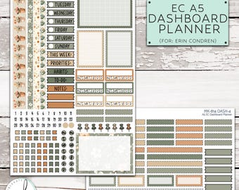 MK-814 A5 Dashboard Planner || "Sage & Honey" Weekly - Erin Condren