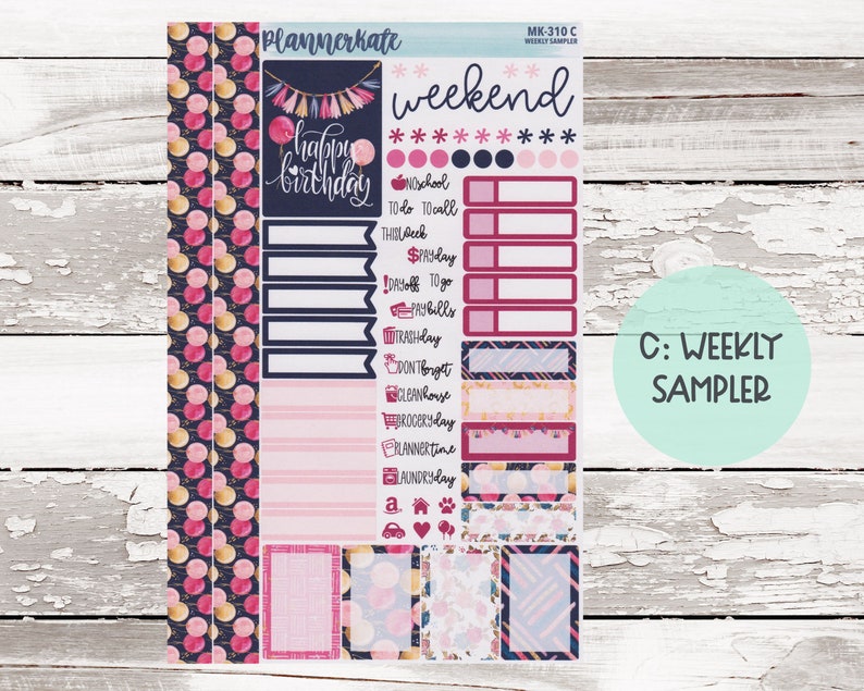 Birthday Girl Weekly Kit Planner Stickers 2021 Mini Kits MK-310 WEEKLY