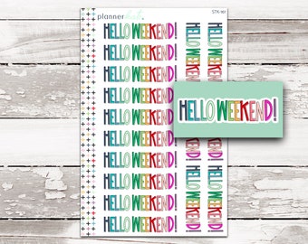 STK-161 || Rainbow HELLO WEEKEND - Planner Stickers