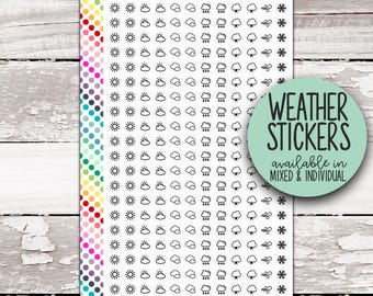 W-101 || MINI WEATHER Dot Planner Stickers (Mixed & Individual Options)